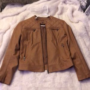 Brown leather jacket